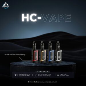 HC-VAPE 80W Box Mod Vape Device – Glass & Full Metal Body (2000mAh, USB-C)