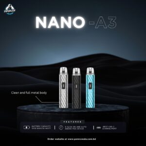 Jellybox Nano A3 Pod Device – 30W 1000mAh Full Metal Vape (USB-C)